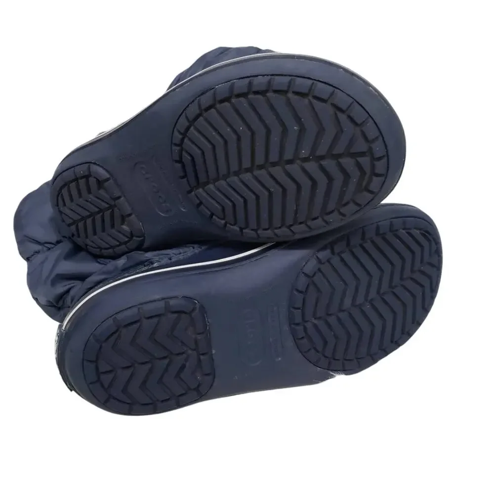 Crocs Winter Puff Boots 14614 Nylon Textile Navy/White Women's 6